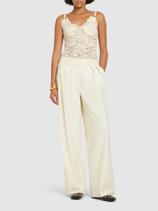Rabanne: Lace top - White - women_1 | Luisa Via Roma