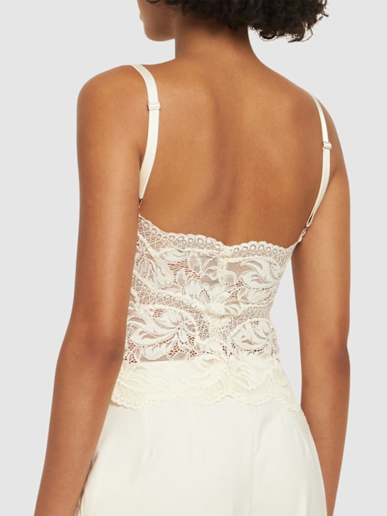 Rabanne: Lace top - White - women_2 | Luisa Via Roma