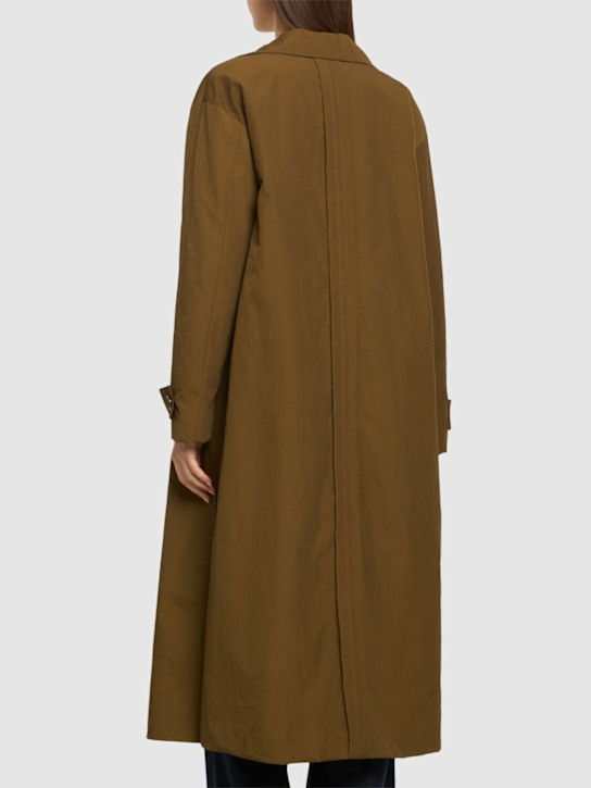 ASPESI: Nylon twill long trench coat - Bronze - women_2 | Luisa Via Roma