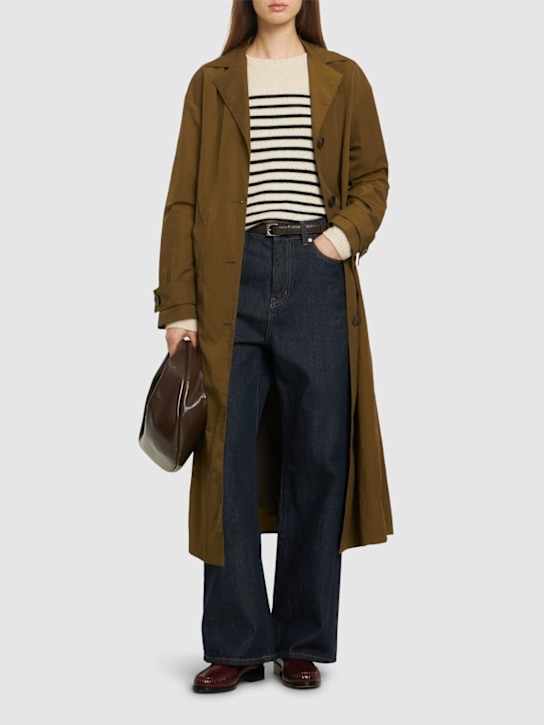 ASPESI: Nylon twill long trench coat - Bronze - women_1 | Luisa Via Roma