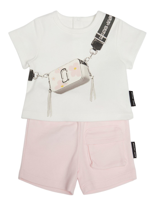 Marc Jacobs: T-shirt & short en coton - kids-girls_0 | Luisa Via Roma