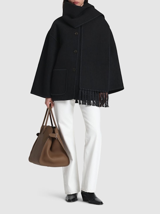 Toteme: Wool blend scarf jacket - women_1 | Luisa Via Roma