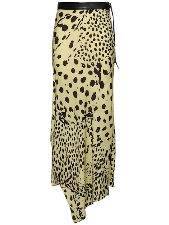 Nanushka: Phile printed georgette long skirt - women_0 | Luisa Via Roma