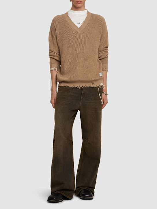 MM6 Maison Margiela: Logo cotton jersey t-shirt - men_1 | Luisa Via Roma