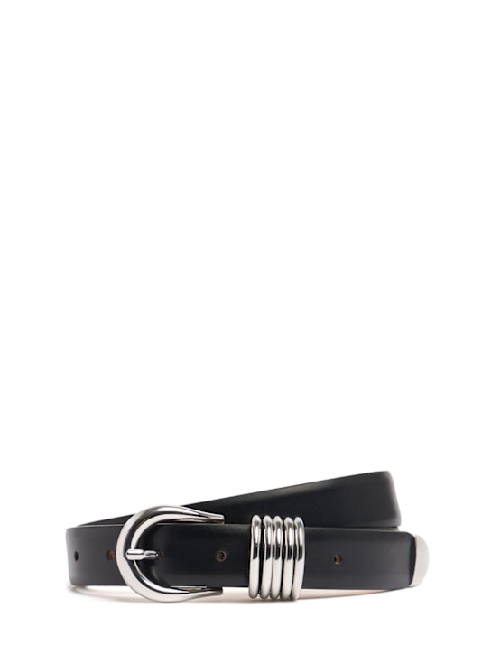 Déhanche: Hollyhock leather belt - Black/Silver - women_0 | Luisa Via Roma