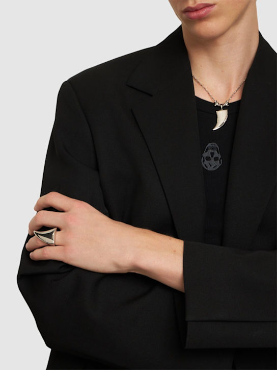 McQueen: Tiger Claw brass ring - Silver - men_1 | Luisa Via Roma