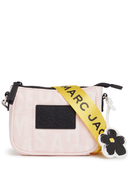 Marc Jacobs: Cotton logo crossbody bag - Pink - kids-girls_0 | Luisa Via Roma