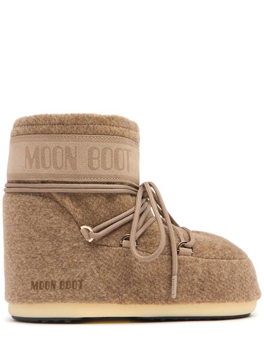 Moon Boot: Icon Felt low moon boots - Beige - women_0 | Luisa Via Roma