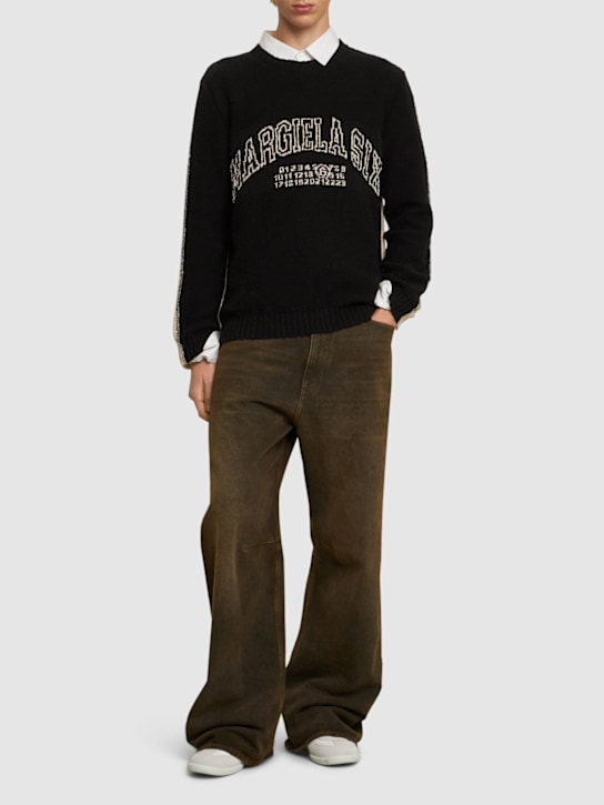 MM6 Maison Margiela: Margiela Six cotton & linen sweater - men_1 | Luisa Via Roma