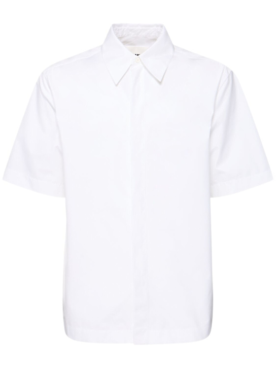 Jil Sander: Boxy fit short sleeve cotton shirt - Optic White - men_0 | Luisa Via Roma