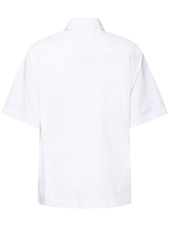 Jil Sander: Boxy fit short sleeve cotton shirt - Optic White - men_3 | Luisa Via Roma