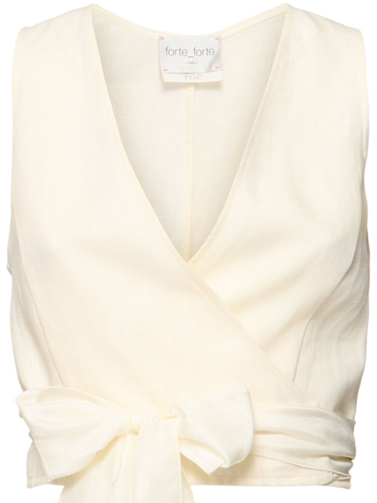 Forte_forte: シックなリネンキャンバス クロストップ - women_0 | Luisa Via Roma