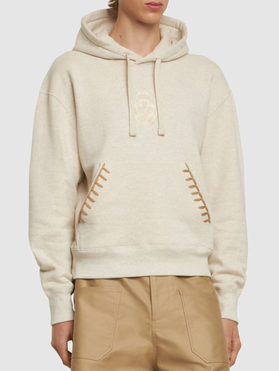 McQueen: Skull cotton hoodie - Pale Marl - men_2 | Luisa Via Roma