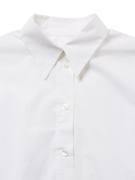 MM6 Maison Margiela: コットンポプリンシャツ - ホワイト - kids-girls_1 | Luisa Via Roma