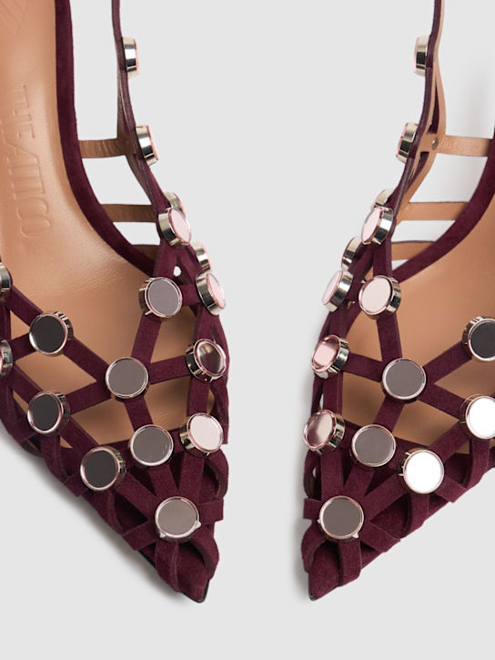 The Attico: Scarpe slingback Grid in camoscio 50mm - Bordeaux/Rosa - women_3 | Luisa Via Roma