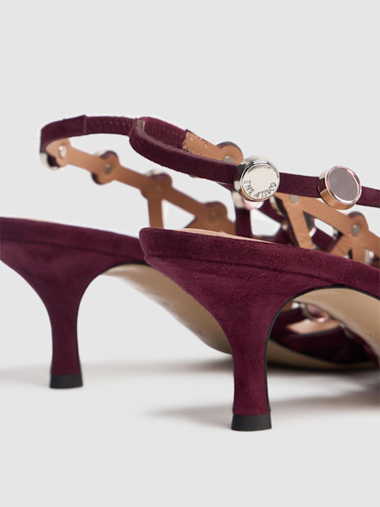 The Attico: Scarpe slingback Grid in camoscio 50mm - Bordeaux/Rosa - women_4 | Luisa Via Roma