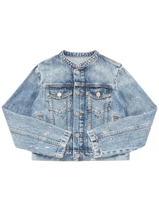 MM6 Maison Margiela: コットンデニムジャケット - kids-girls_0 | Luisa Via Roma