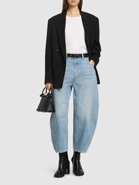 Helmut Lang: Cocoon high rise cotton jeans - women_1 | Luisa Via Roma