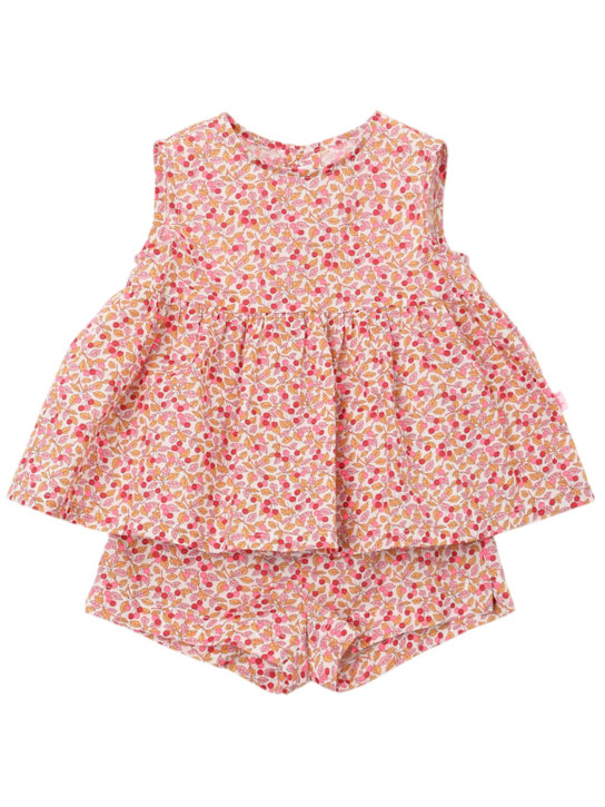 Il Gufo: Top e shorts in popeline di cotone stampato - kids-girls_0 | Luisa Via Roma