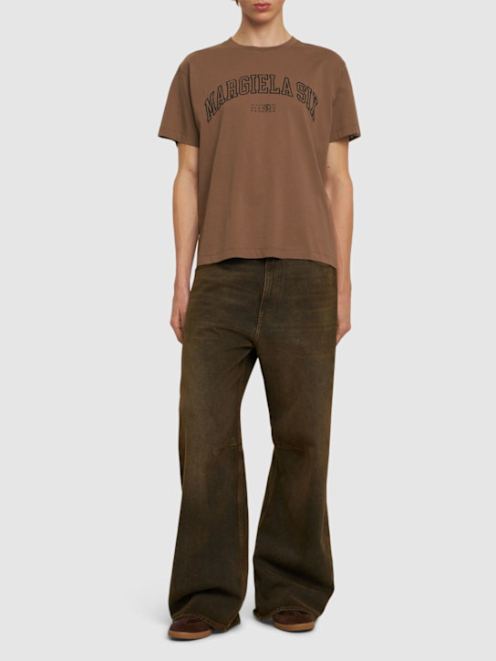 MM6 Maison Margiela: Margiela Six cotton jersey t-shirt - men_1 | Luisa Via Roma