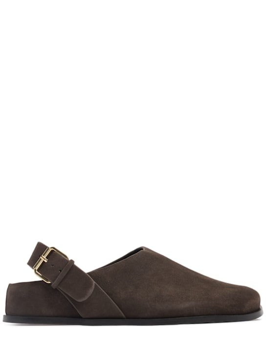 A.EMERY: 20mm Louis suede clogs - Dark Brown - women_0 | Luisa Via Roma