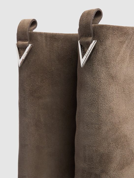 The Attico: 30mm Robin suede combat boots - Taupe - women_4 | Luisa Via Roma