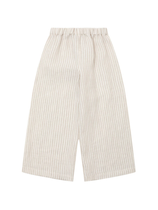 Il Gufo: Pantaloni palazzo in lino a righe - kids-girls_0 | Luisa Via Roma