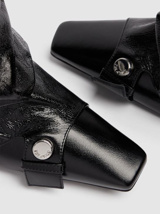The Attico: 95mm Juno shiny leather knee-high boots - Black - women_3 | Luisa Via Roma