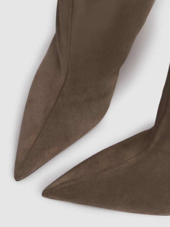 The Attico: 60mm Cheope tube suede boots - Taupe - women_3 | Luisa Via Roma