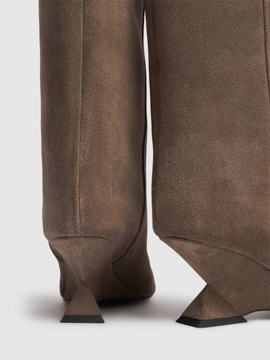 The Attico: 60mm Cheope tube suede boots - Taupe - women_4 | Luisa Via Roma
