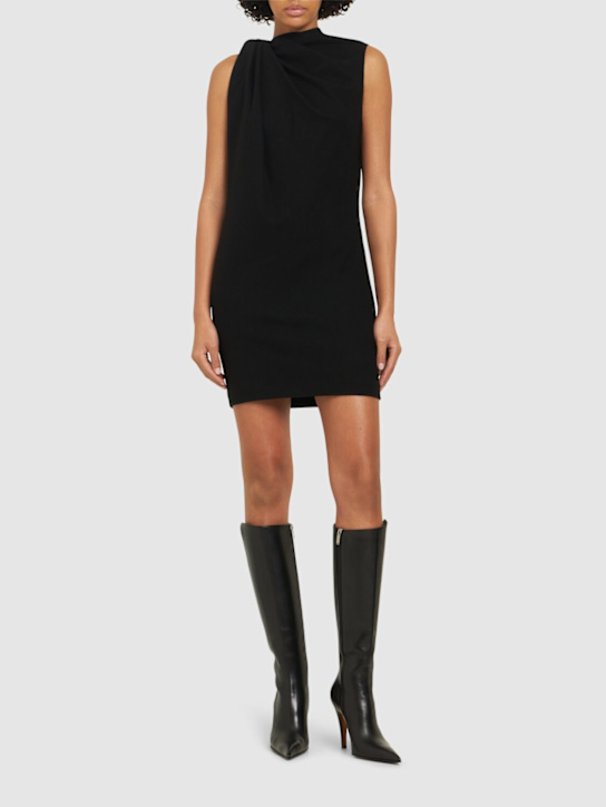 McQueen: Wool crepe dress - Black - women_1 | Luisa Via Roma