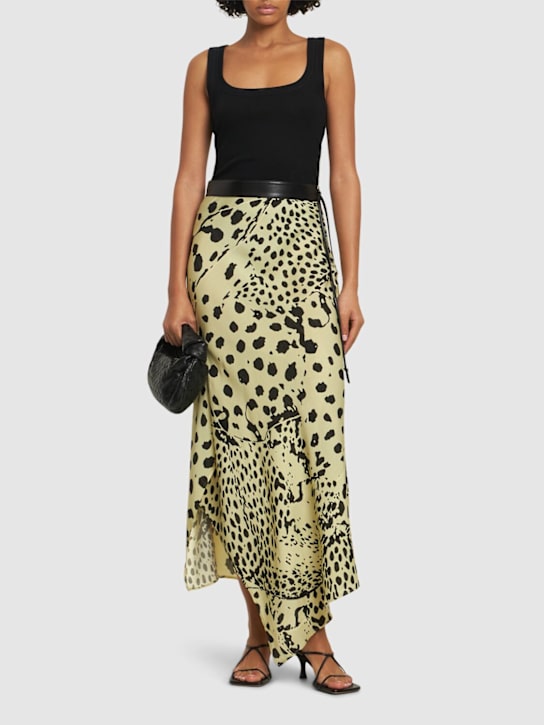 Nanushka: Phile printed georgette long skirt - women_1 | Luisa Via Roma