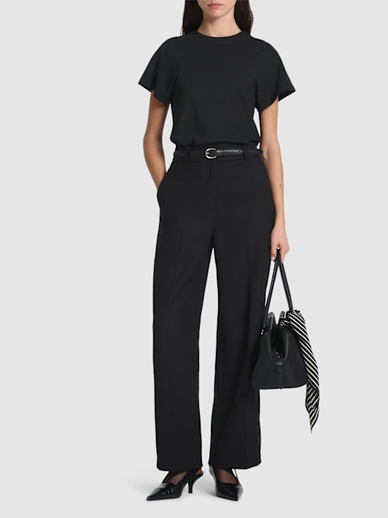 Toteme: Curved seam cotton t-shirt - women_1 | Luisa Via Roma