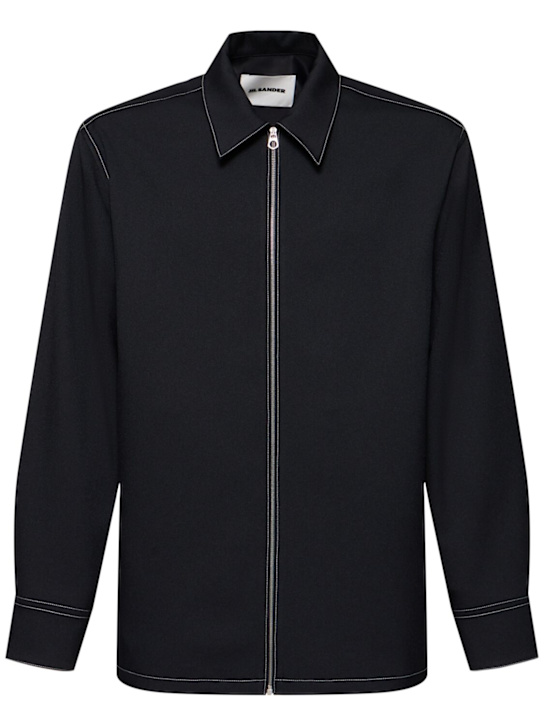 Jil Sander: Boxy fit zipped shirt - men_0 | Luisa Via Roma