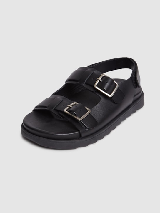 Marc Jacobs: Leather sandals - Black - kids-boys_1 | Luisa Via Roma