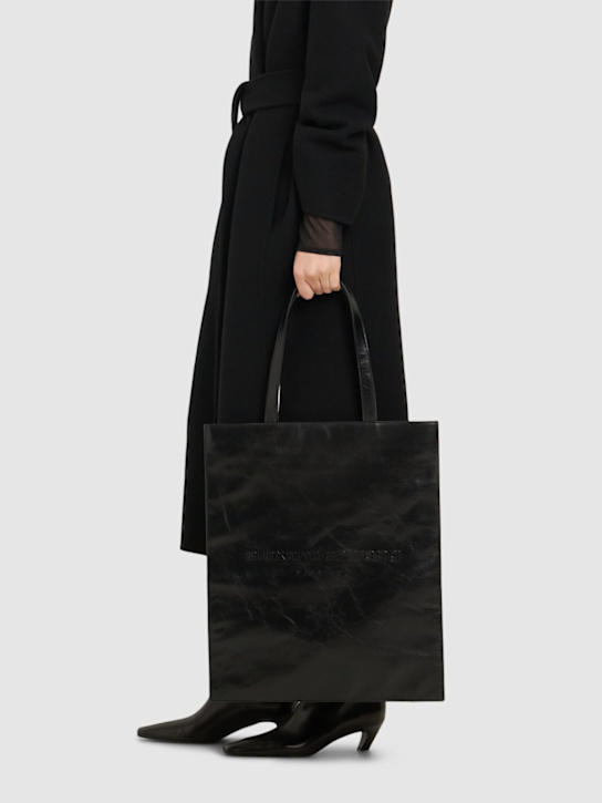 Alexander Wang: Large Pinch crackled patent leather tote - Black - women_1 | Luisa Via Roma