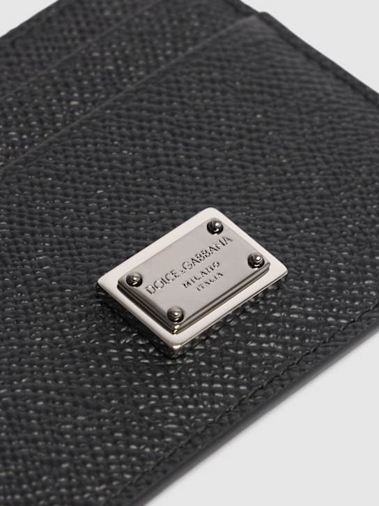 Dolce&Gabbana: Logo plaque leather card holder - men_1 | Luisa Via Roma