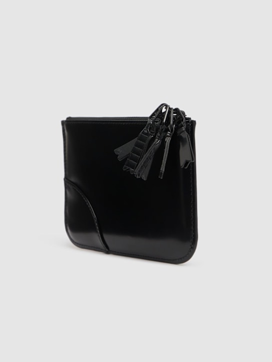Comme des Garçons Wallet: Zipper Medley leather wallet - Black - men_2 | Luisa Via Roma