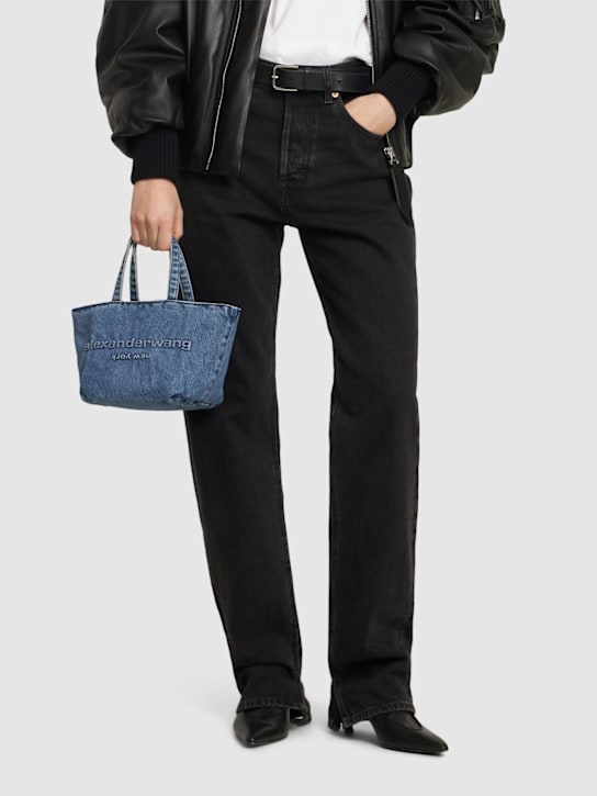 Alexander Wang: Punch small denim tote w/ strap - women_1 | Luisa Via Roma