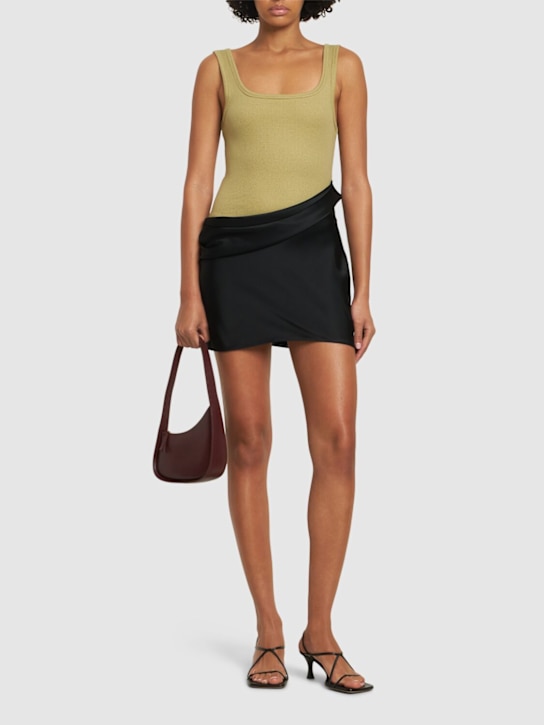 Nanushka: Marijn jersey & satin mini dress - women_1 | Luisa Via Roma