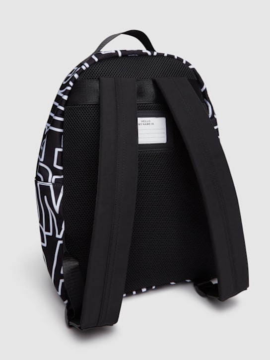 Marc Jacobs: Printed poly backpack - White/Black - kids-boys_3 | Luisa Via Roma