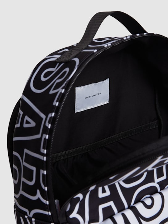 Marc Jacobs: Printed poly backpack - White/Black - kids-boys_4 | Luisa Via Roma