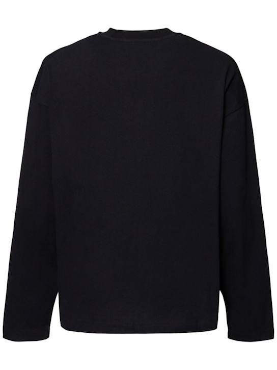 Jil Sander: Jil Sander logo cotton jersey t-shirt - Black - men_3 | Luisa Via Roma