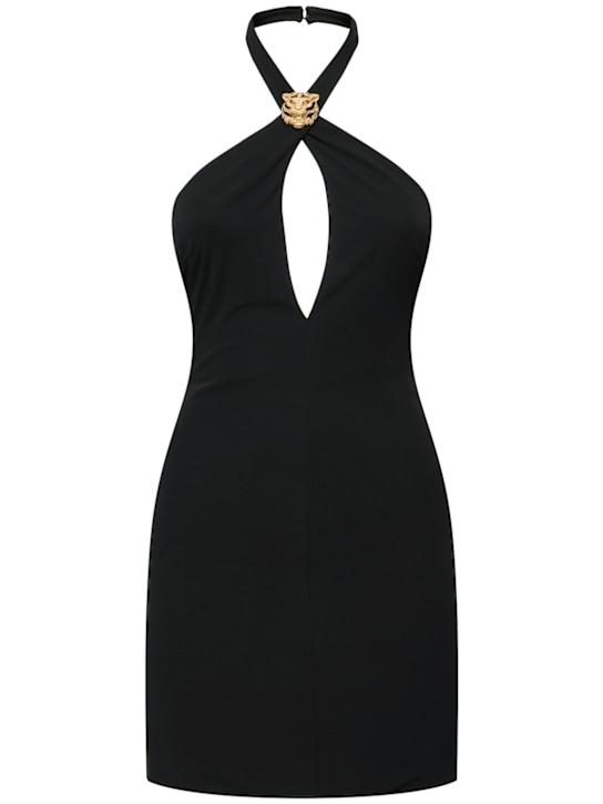 Matte viscose jersey halter minidress - Thumbnail 1