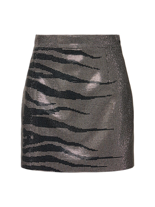 Zebra embellished cady mini skirt - Thumbnail 1