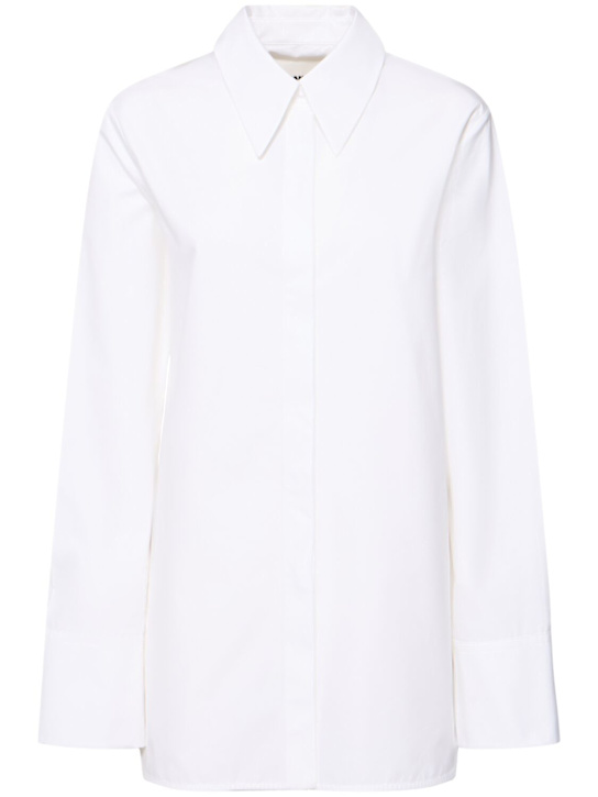Jil Sander: Cotton poplin long shirt - women_0 | Luisa Via Roma