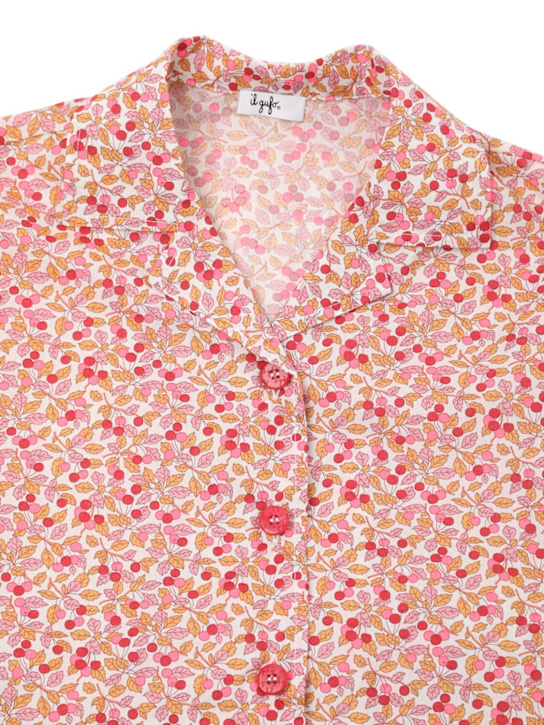 Il Gufo: Camicia e shorts in popeline di cotone stampato - kids-girls_1 | Luisa Via Roma