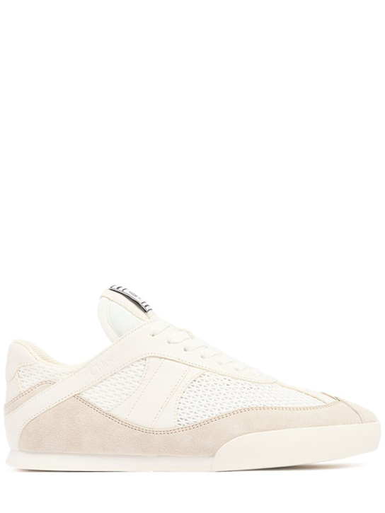 Chloé: Kick lace-up leather low top sneakers - women_0 | Luisa Via Roma