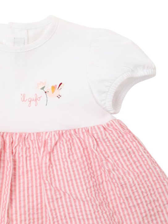 Il Gufo: Abito e culotte in cotone seersucker - kids-girls_1 | Luisa Via Roma