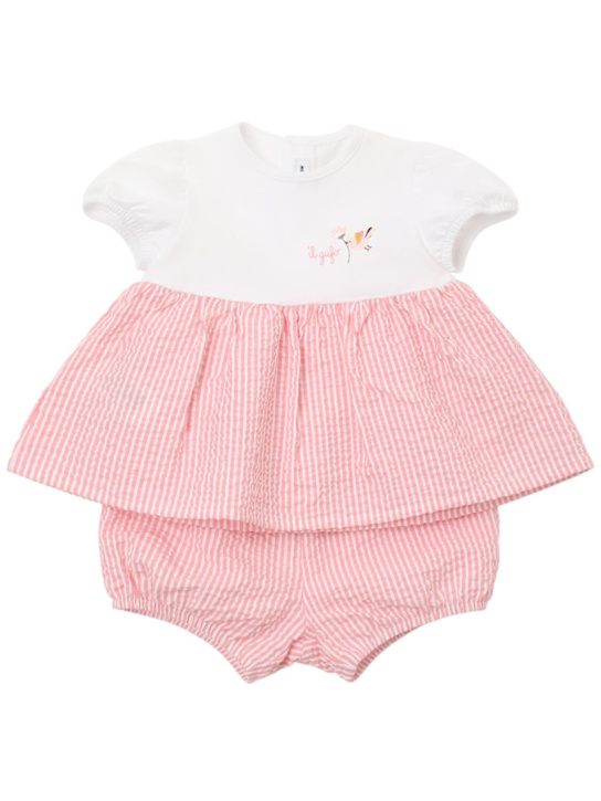 Il Gufo: Abito e culotte in cotone seersucker - kids-girls_0 | Luisa Via Roma